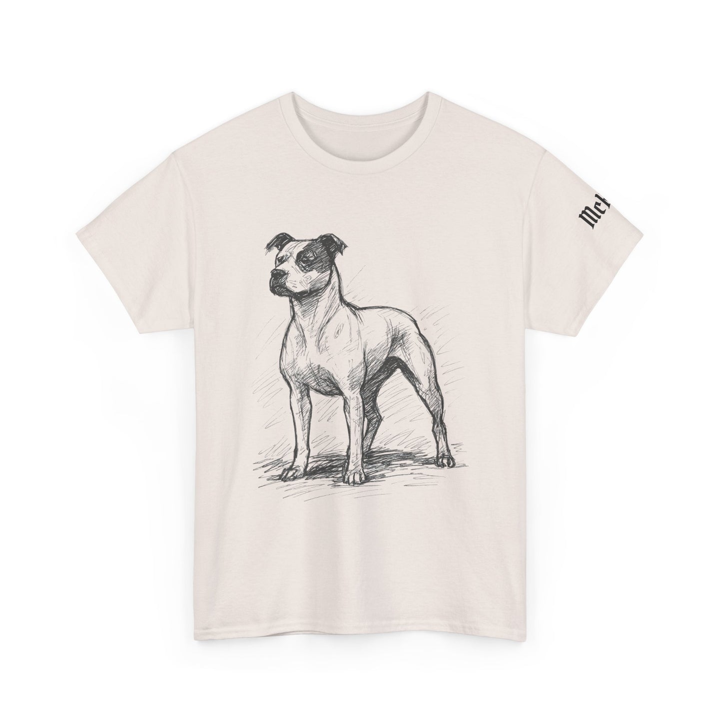 Staffordshire Terrier Sketch T-Shirt — Realistic Dog Illustration Tee