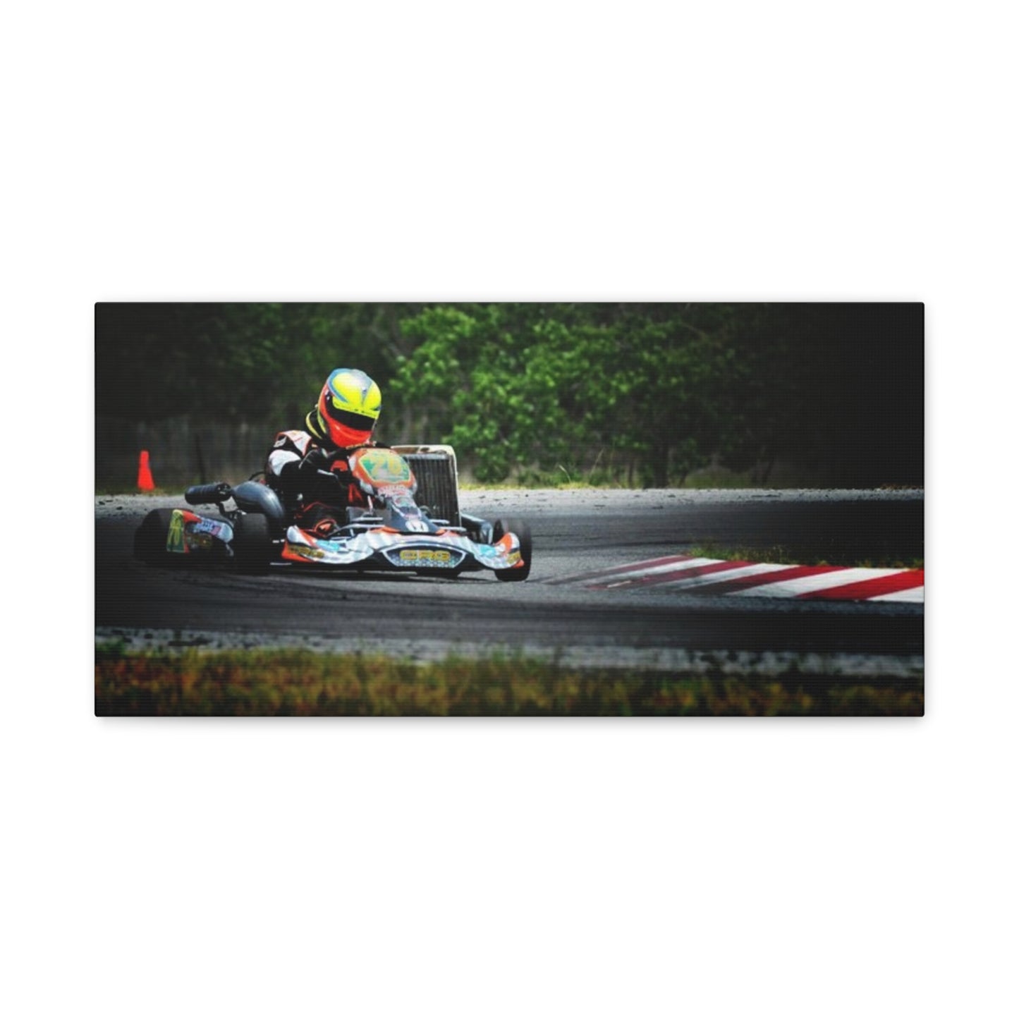 Go-Kart Racing Canvas Print — Action Track Wall Art