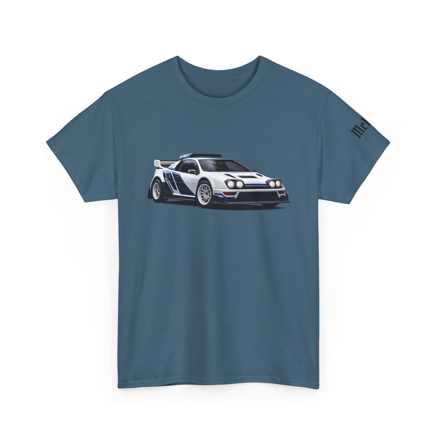 Rally Car Graphic Tee — Retro White Lancia Racing Shirt