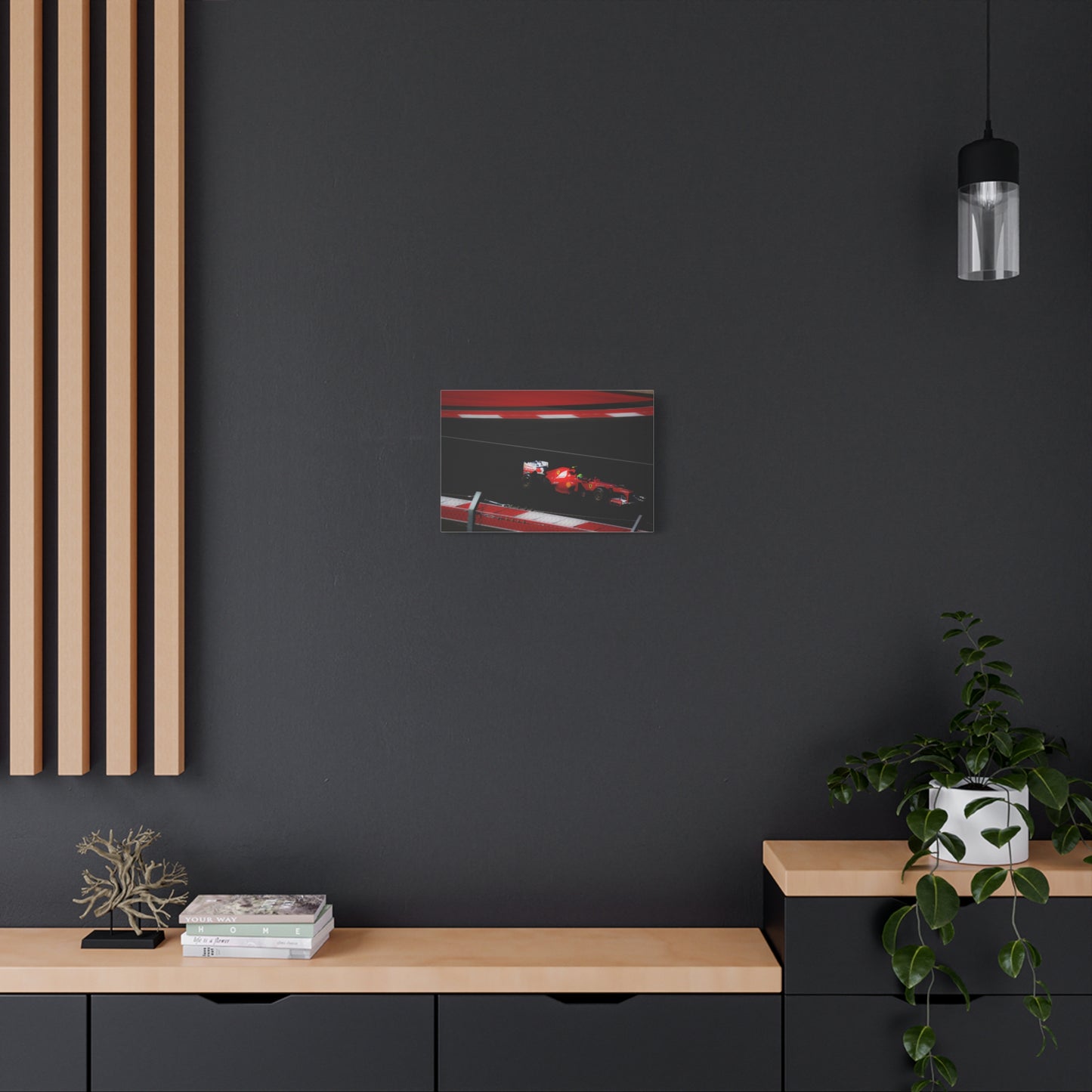 Ferrari Formula Racecar Canvas Print — Red F1 Track Wall Art