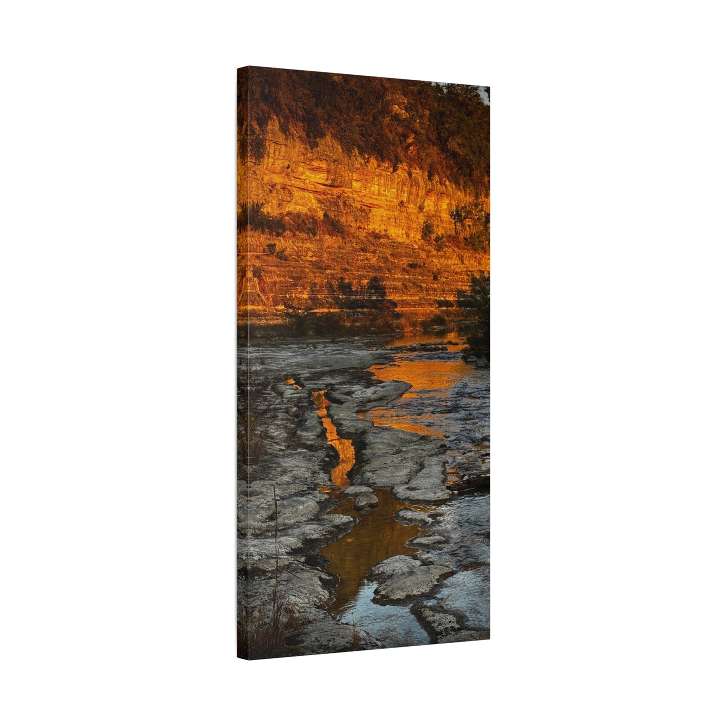 Golden Riverbank Matte Canvas Wall Art — Stretched 1.25"