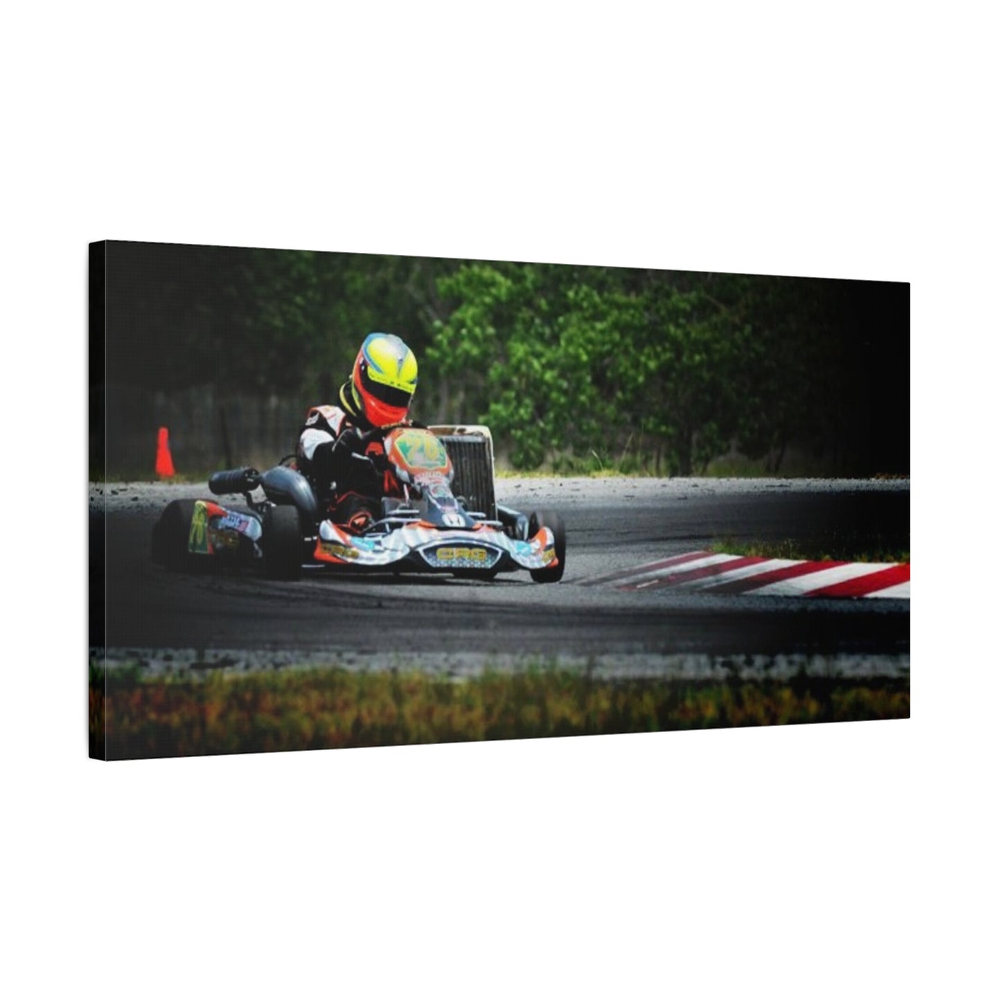 Go-Kart Racing Canvas Print — Action Track Wall Art