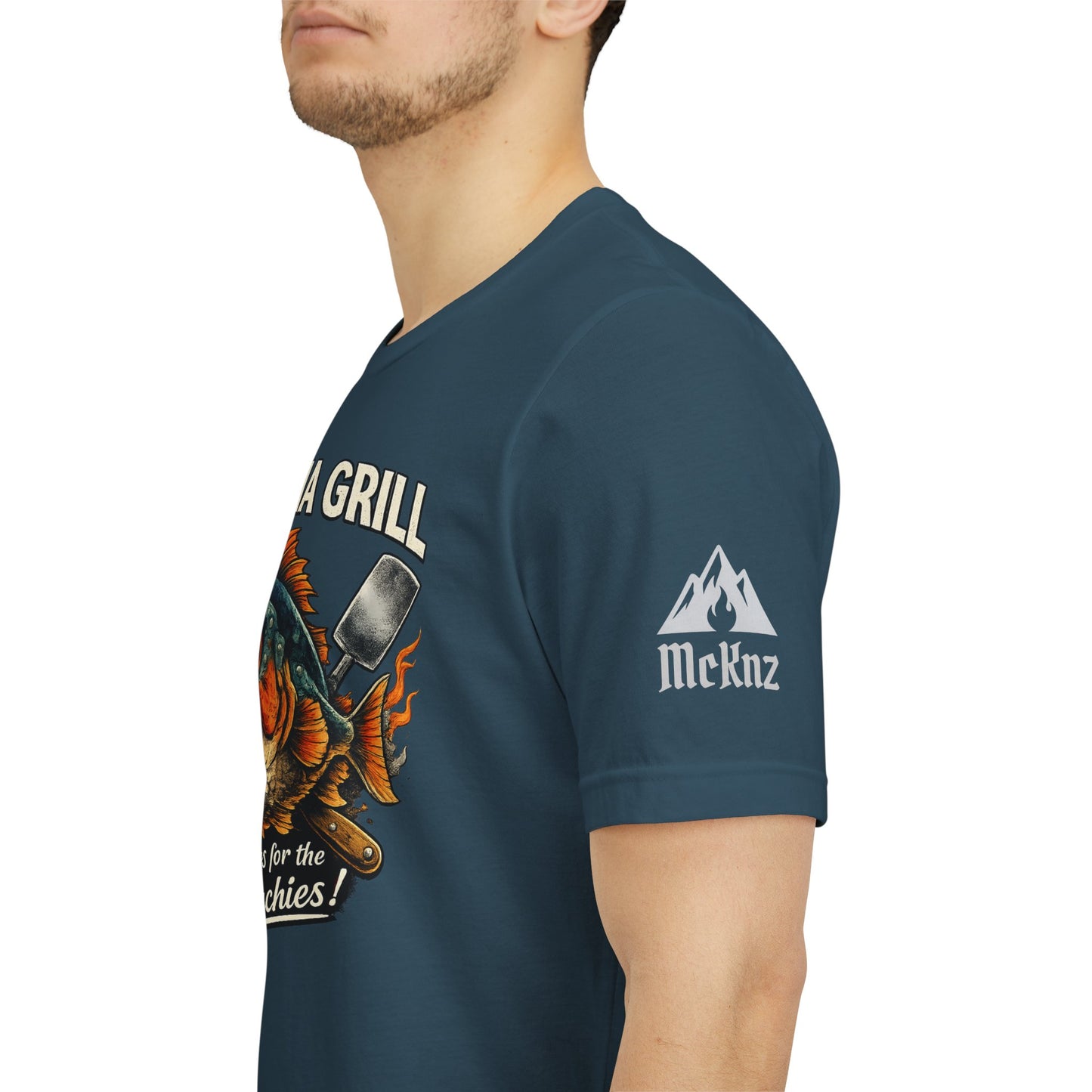 Piranha Grill T‑Shirt — 'Piranha Grill: Fixings for the Munchies' Retro BBQ Tee