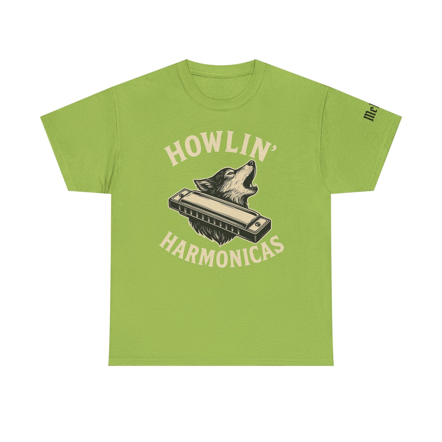 Howlin' Harmonicas T-Shirt — Vintage Wolf & Harmonica Music Tee