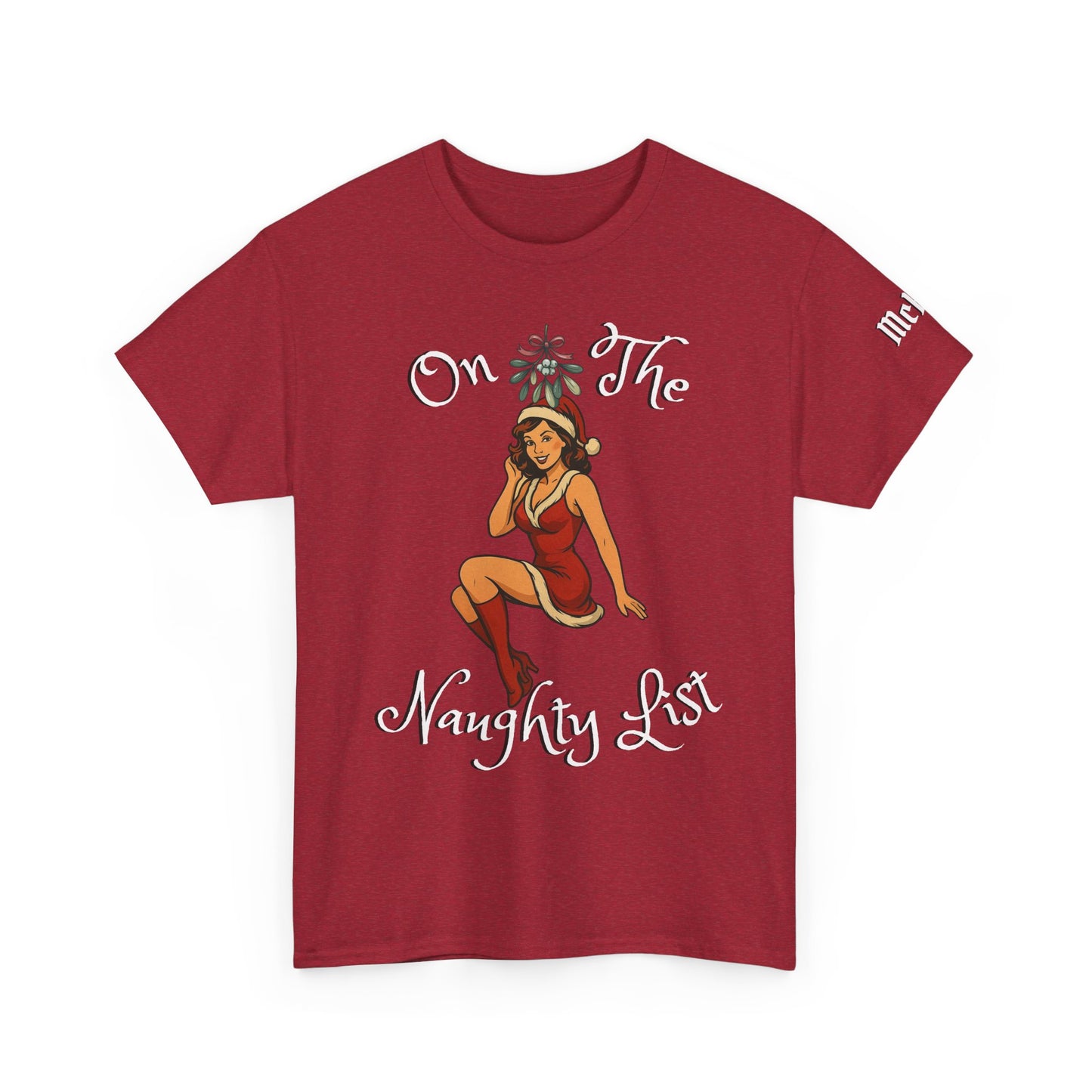 On the Naughty List Pin-Up T-Shirt — Retro Christmas Vintage Pinup Tee