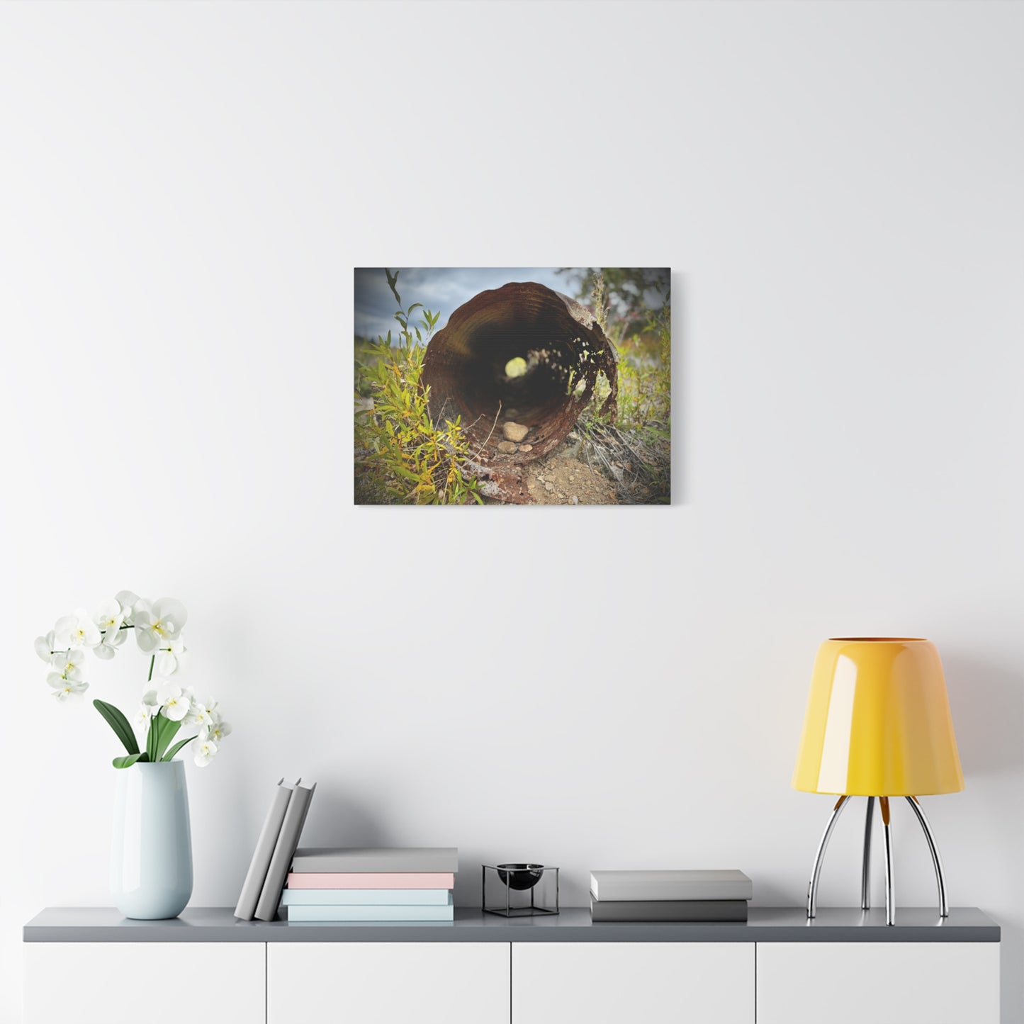 Rusty Pipe Nature Canvas Print — Matte Stretched Wall Art