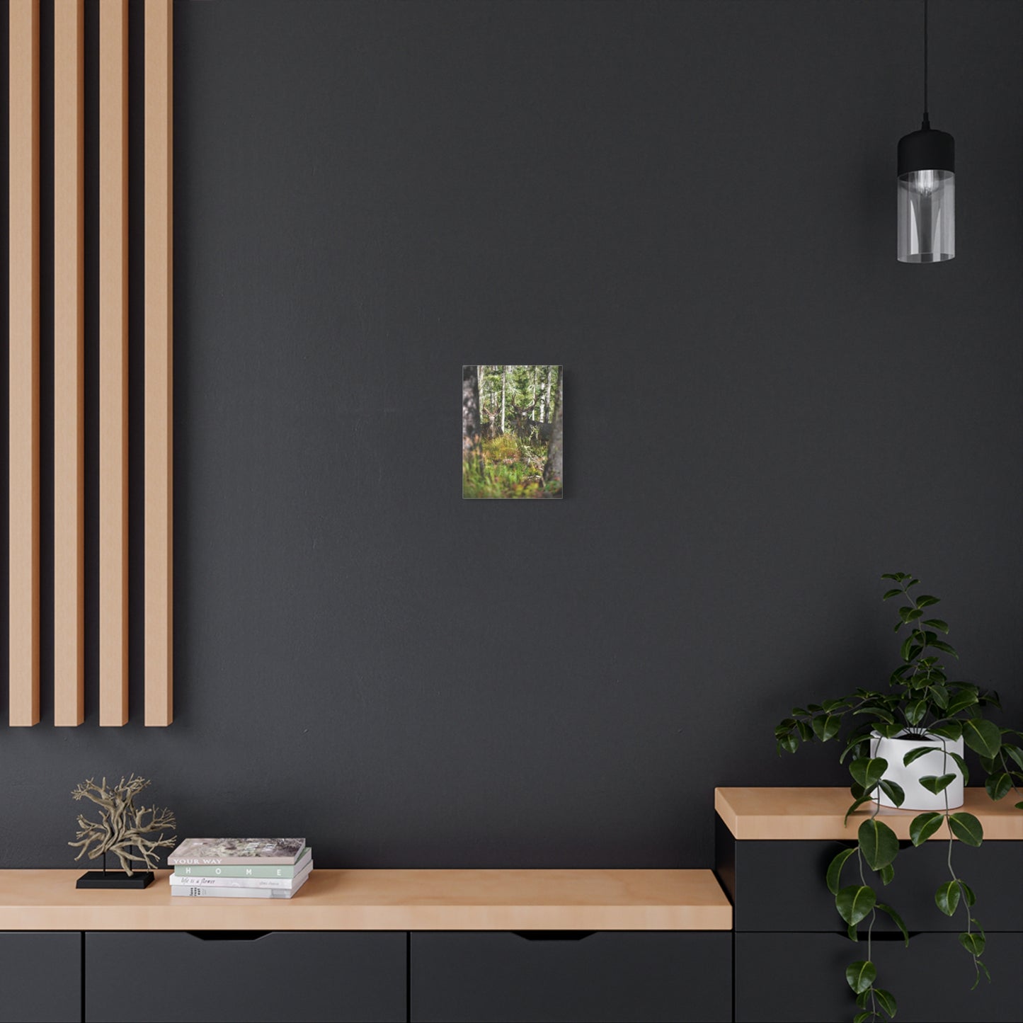 Deer in Forest Matte Canvas Print — Stretched Woodland Wildlife Wall Art