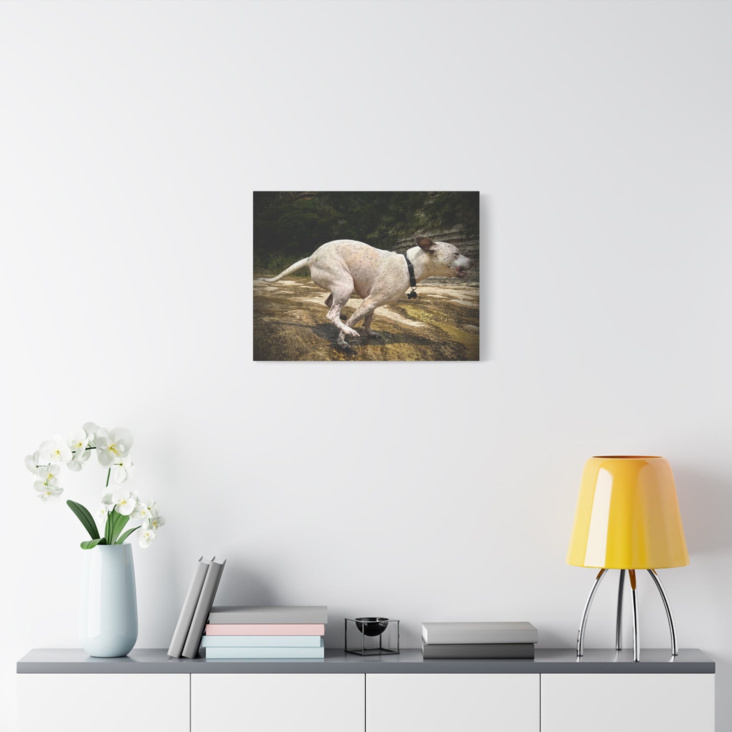 Running Dog Canvas Wall Art – Matte Stretched Pet Photo Print