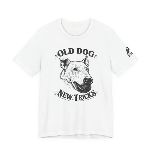 Old Dog, New Tricks T‑Shirt — Vintage Bull Terrier Graphic Tee for Dog Lovers