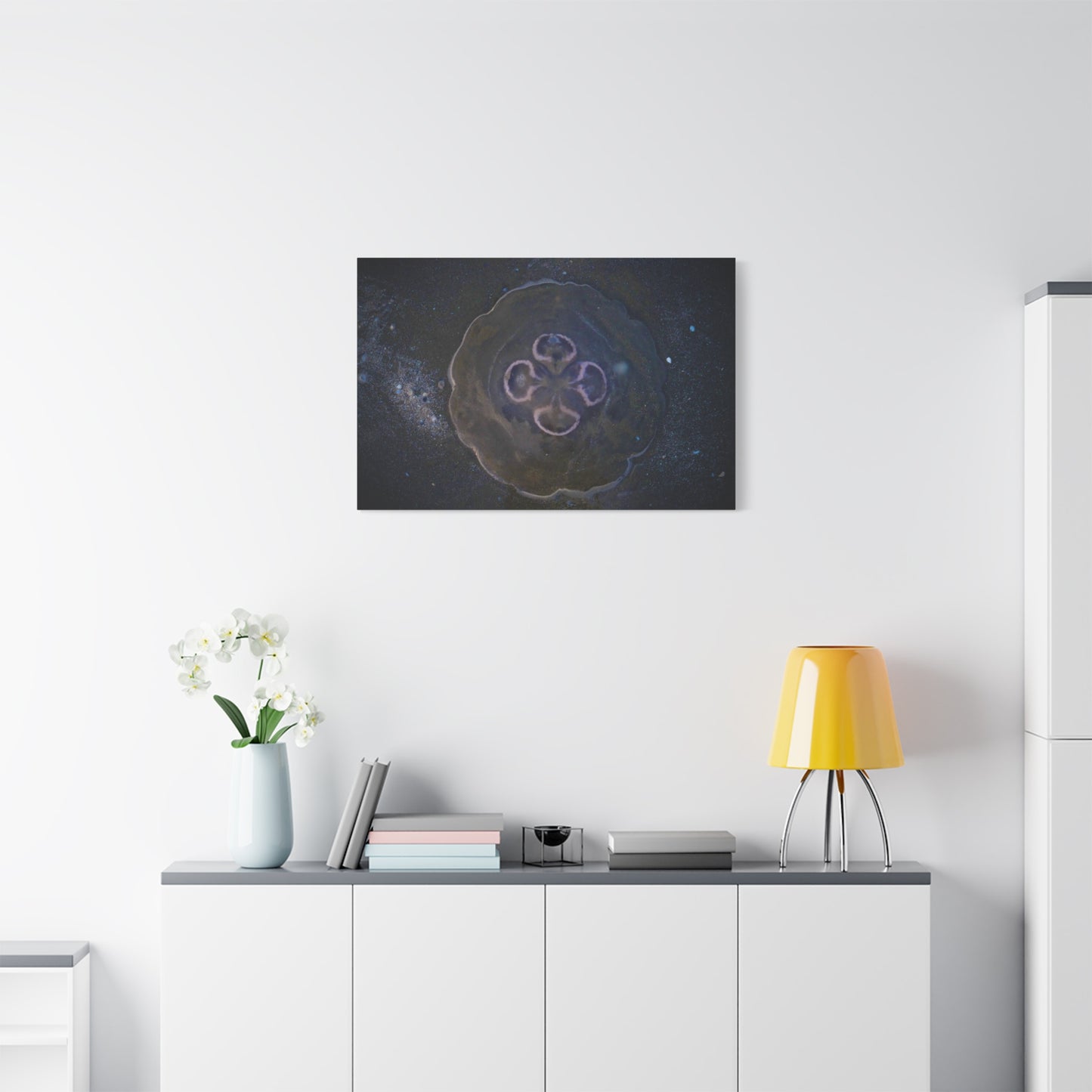 Abstract Jellyfish Canvas Print — Ethereal Ocean Wall Art, Matte Stretched 1.25"